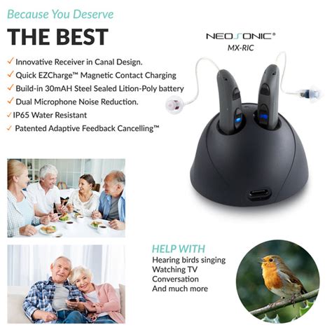 Hearing Aid Rechargeable Receiver In Canal Hearing Aids