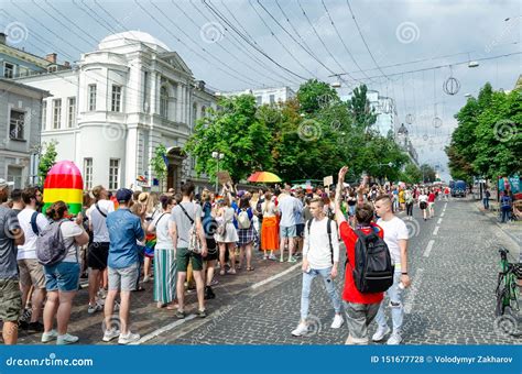 Kiev Ucraina Giugno Marzo Di Uguaglianza Marzo Kyivpride Di