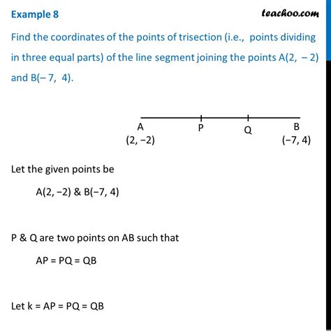 Example Find Coordinates Of Points Of Trisection Examples