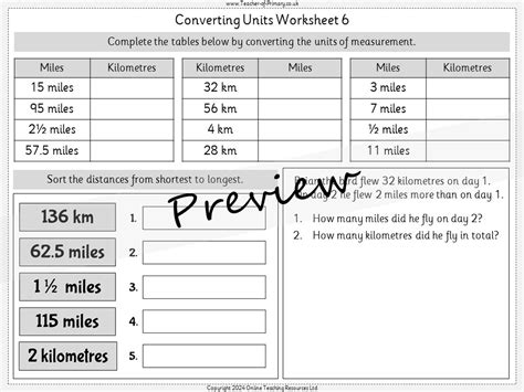 Converting Units Year 6 Measurement Teaching Resources