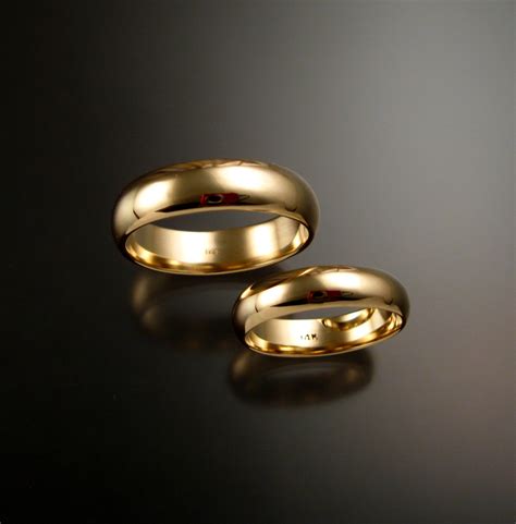 Yellow Gold Traditional Wedding Bands K Gold His And Hers Two Ring