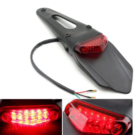 Motorcycle Taillight Red Smoke Rear Fender Tip Led Brake Tail Light