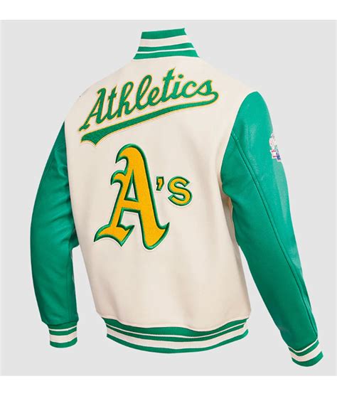 Wool Leather Classic Rib Retro Oakland Athletics Varsity Jacket