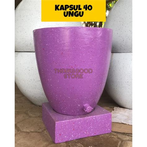 Jual Bak Mandi Model Teraso Capsul Ungu Mini Guci Gentong Semen Teras