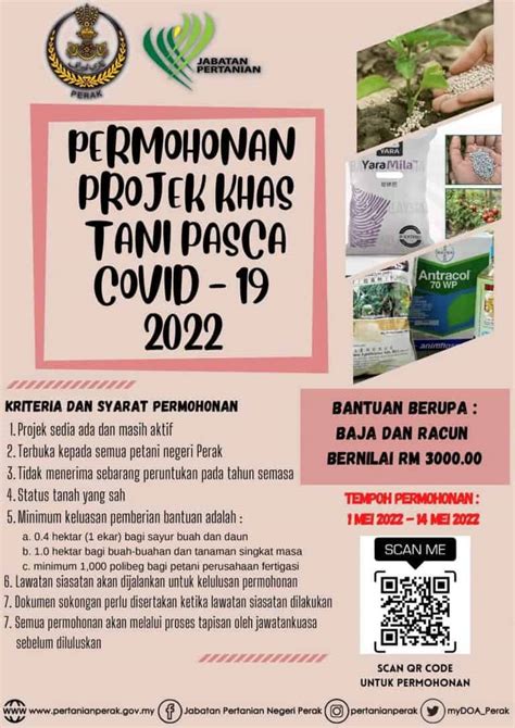 Permohonan Projek Khas Tani 2022 Pasca Covid 19