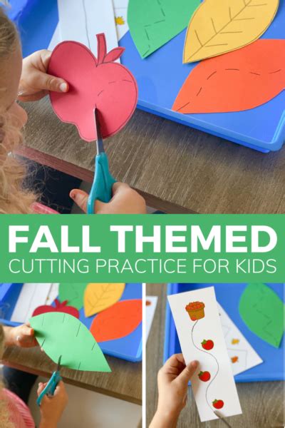 Fall Themed Cutting Practice For Kids Toddler Approved