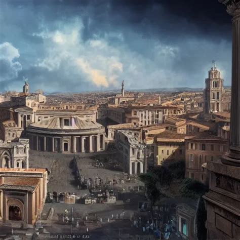 Matte Paintings Of Rome In The Future Cinema Art Stable Diffusion