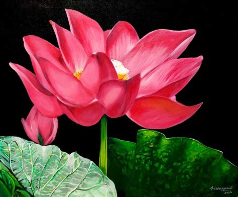 Lotus Flower Acrylic Painting