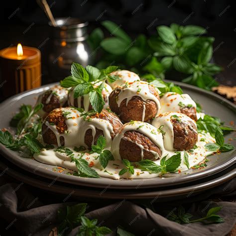 Premium Photo | Greek Meatballs Keftedes Seasoned meatballs made with a