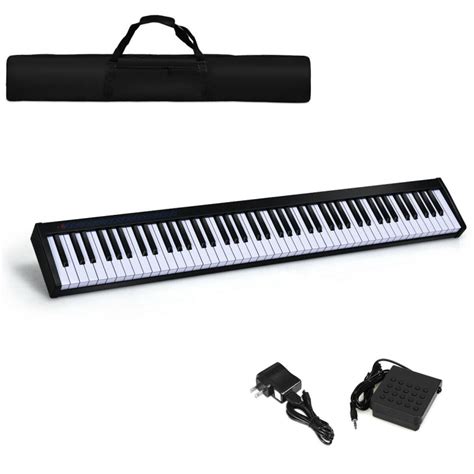 88 Key Digital Piano MIDI Keyboard with Pedal & Bag - Costway