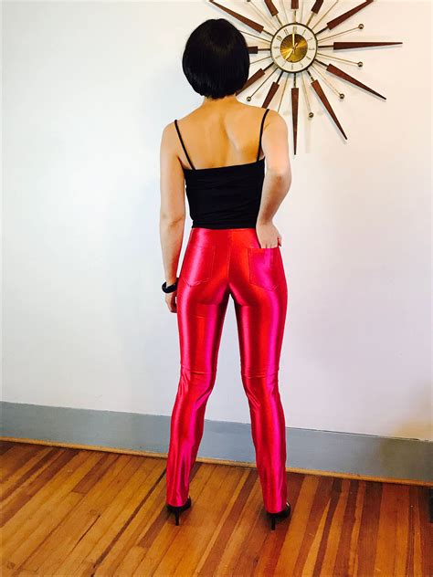 Pink Disco Pants Spandex Disco Jeans 70s Disco Pants Skin Tight