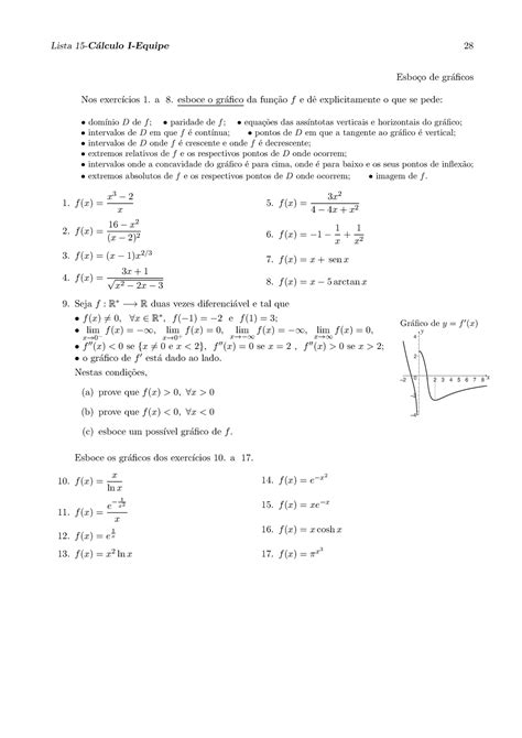 Lista C Lculo I Lista C Alculo I Equipe Esboco De Gr