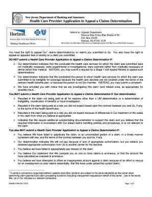 Horizon Appeal Form Fill Online Printable Fillable Blank PdfFiller