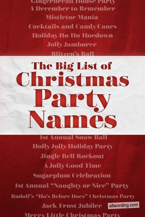 A Big List Of Cute Clever And Funny Christmas Party Names Christmas