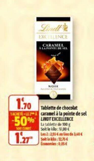 Promo Tablette de chocolat TACHETE LE 2 caramel à la pointe de sel