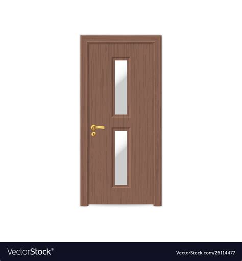 Realistic Wooden Door Isolated Royalty Free Vector Image