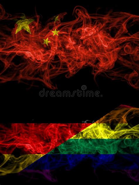 China Chinese Vs Germany German Gay Pride Smoky Mystic Flags Placed