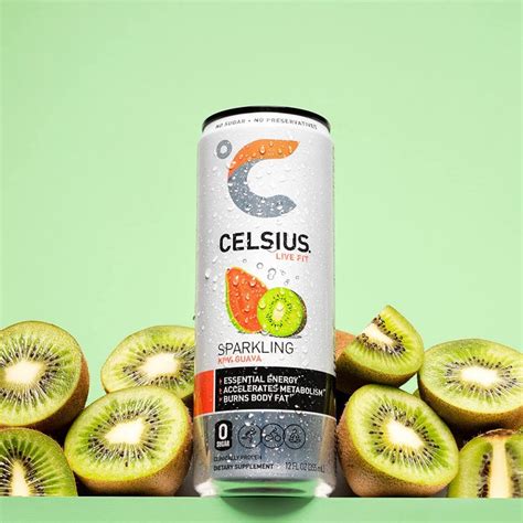 Celsius Essential Energy Drink 12 Fl Oz Zero Sugar Sparkling Kiwi