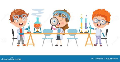 Children Studying And Science Symbols Cartoon Vector | CartoonDealer.com #60567663