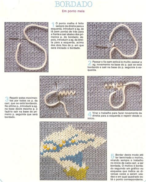 Bordado Sobre o Tricô Aula Como fazer tricô Trico Aprender a
