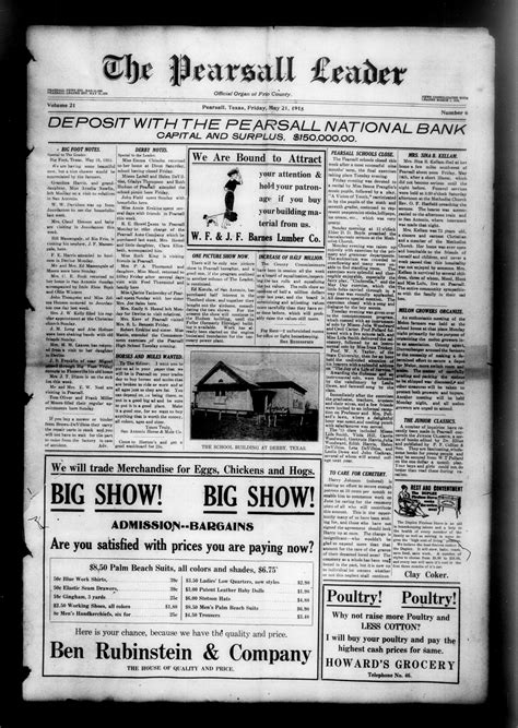 The Pearsall Leader (Pearsall, Tex.), Vol. 21, No. 6, Ed. 1 Friday, May ...