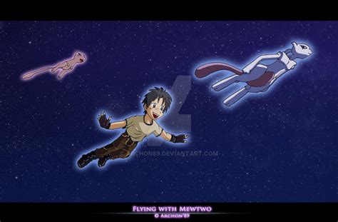 Flying With Mewtwo By Archon89 On Deviantart