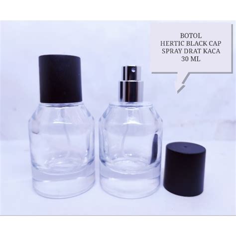 Jual Botol Hertic Black Cap Ml Botol Kosong Parfum Spray Kaca Drat