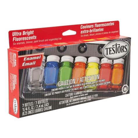 Testors 025 Oz 6 Color Ultra Bright Fluorescent Enamel Paint Set 6