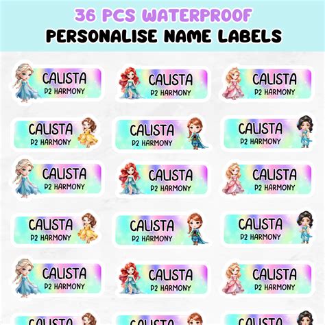 Name Labels - Princess Name Labels | Gift Origins