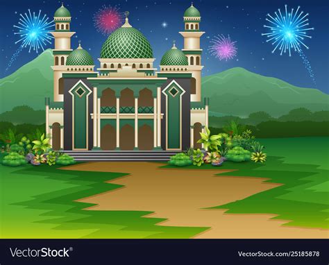 85 Background Green Mosque - MyWeb