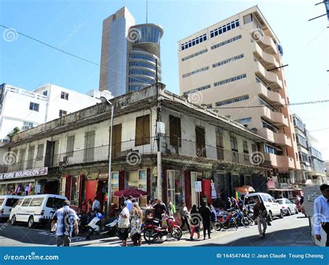 Beautiful Old Colonial Buildings Port Louis Mauritius Editorial