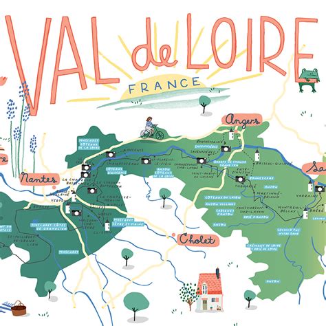 Loire Valley Map Lindsey Balbierz Illustration