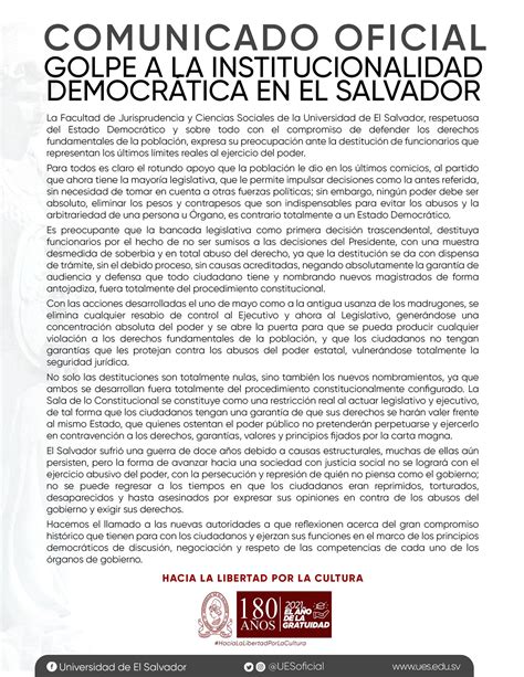 Universidad De El Salvador UES On Twitter ComunicadoUES La