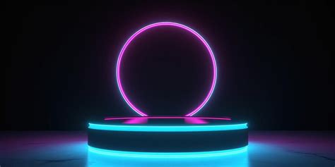 Premium Ai Image Generative Ai Scifi Futuristic Neon Glowing Banner