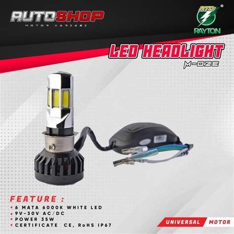 Jual RTD RAYTON LED OTOMOTIF MOTOR M02E 6 SISI ORIGINAL Shopee Indonesia