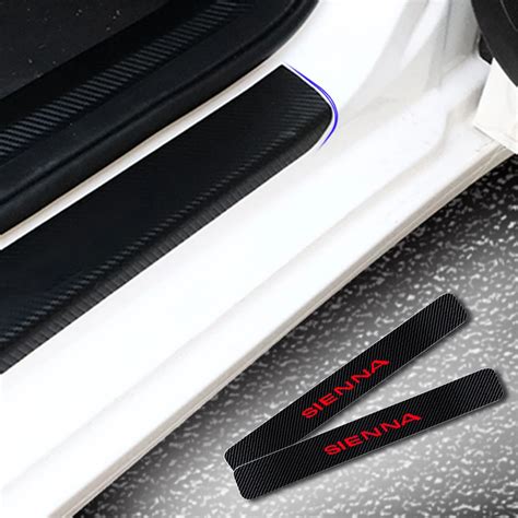 4d Carbon Fiber Vinyl Stickers For Toyota Sienna Car Door Sill Guard