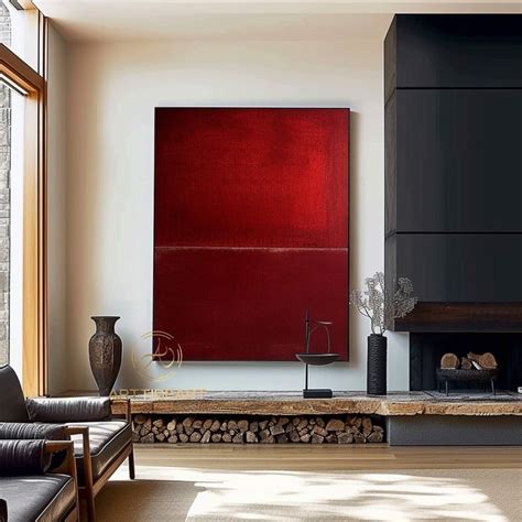 Wabi Sabi Wall Art Red Black Abstract Wall Art Neutral Red Abstract