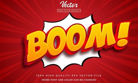 Boom Comic 3d Effet De Texte Modifiable Vecteur Premium