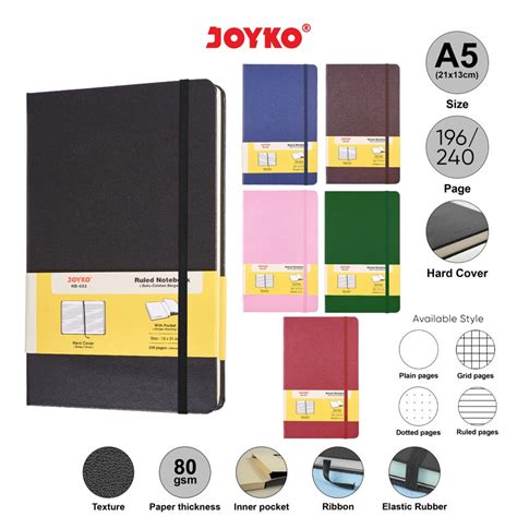 Jual Notebook Buku Tulis Polos Catatan Diary Agenda Hard Cover Joyko Nb