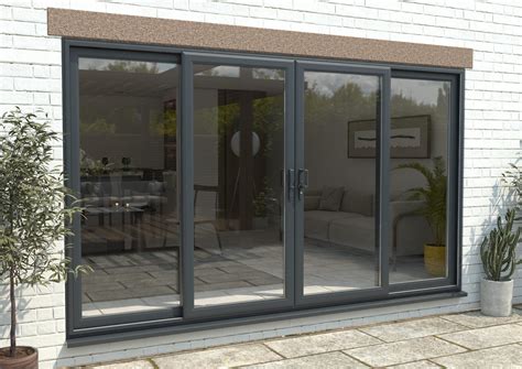 3600mm UPVC Anthracite Grey Sliding Doors Fixed Sliding Sliding