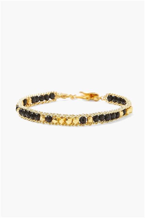 Black Onyx And Gold Bead Naked Wrap Bracelet Jewelry Gold Gold Beads