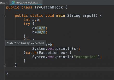 Try Catch Java Block Exception Handling Example Eyehunts