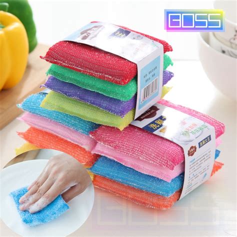 Jual BOSS Busa Spons Cuci Piring Warna Warni Sabut Sponge Pencuci