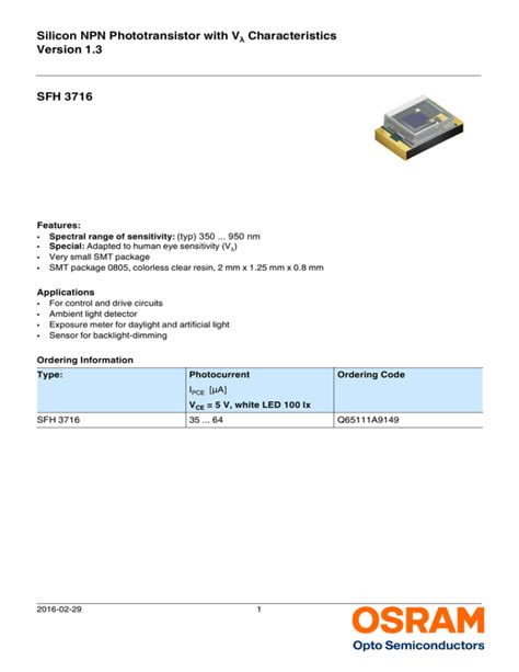 Sfh Osram Opto Semiconductors