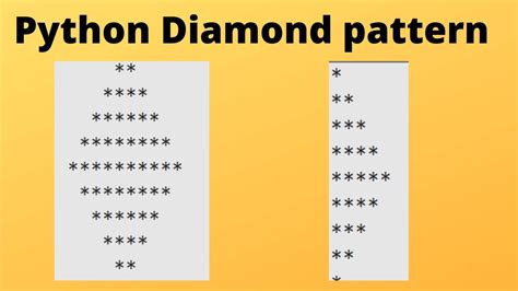 Python Pattern 3 Half And Full Diamond Youtube