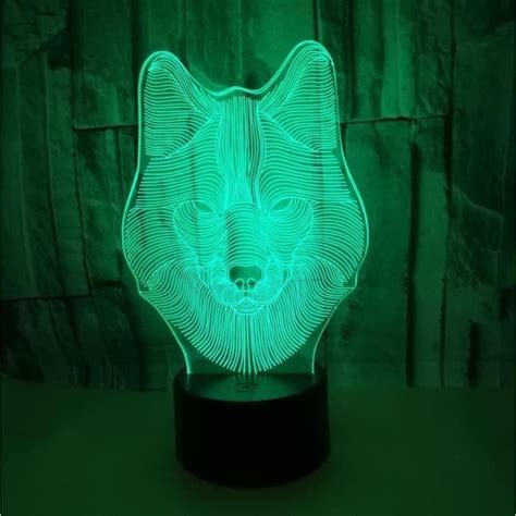 Loup Veilleuse Pour Enfants Lampe Illusion D P Pini Re Led Lumi Re