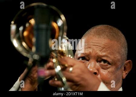 Hugh Masekela South African trumpet legend playing flugelhorn with ...