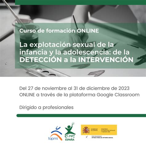 Curso Online La Explotación Sexual De La Infancia Y La Adolescencia De La Detección A La