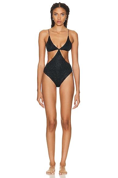 Oseree Lumiere Cut Out One Piece Swimsuit In Black FWRD