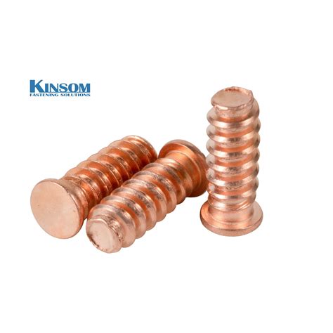 Weld Flat Head Csk Tapping Screws Custom Steel Fasteners Copper Coating